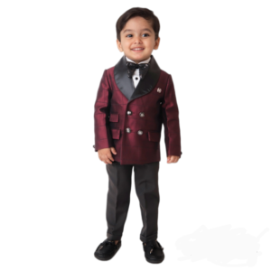 Little Collars 4 Pc Set Party Wear Set Maroon