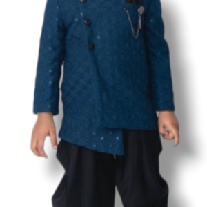 Little Collars 2Pc Set Sharvani Wear Dark Blue