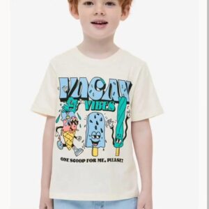 Boys H&M Creamwhite Vacay Vibes Shortsleeved Tshirt