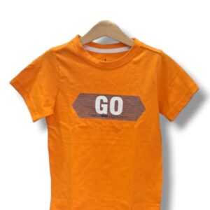 Boys Tales and Stories Orange  Go Print Shortsleeved Tshirt